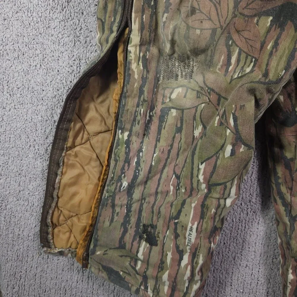 DUXBAK Men’s Bib Overalls Size M RealTree Camouflage Insulated Hunting VTG READ!